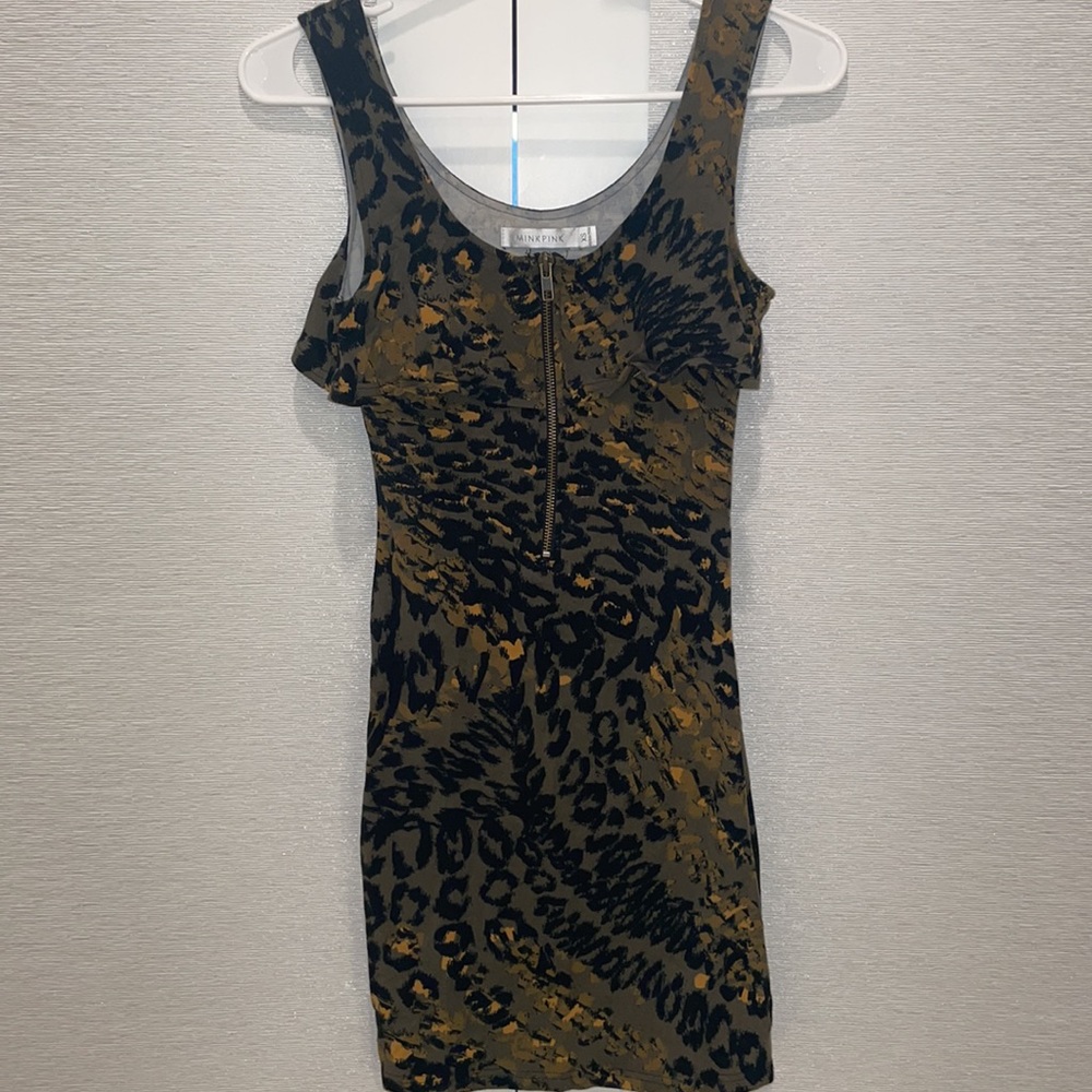 CHEETAH/MILITARY/CAMOUFLAGE DRESS! QUARTER ZIP ADJUSTABLE FRONT! Size: XS